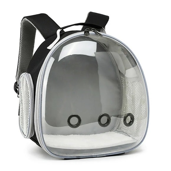 Clear Bubble Pet Carrier Backpack Black Gray Travel Hiking Outdoor Adventures - Picture 2 of 9